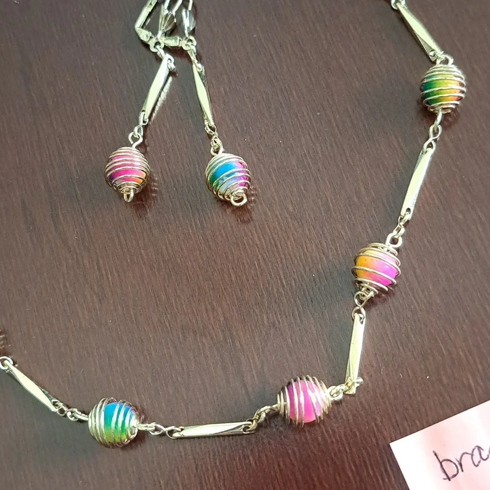 Necklace, bracelet, drop earrings - Picture 2 of 2